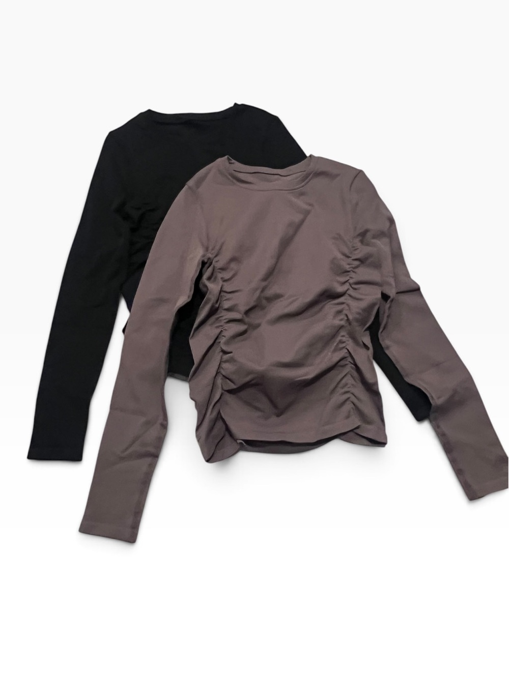 OQQ Ribbed Ruched Side Long Sleeve Top Bundle NWOT